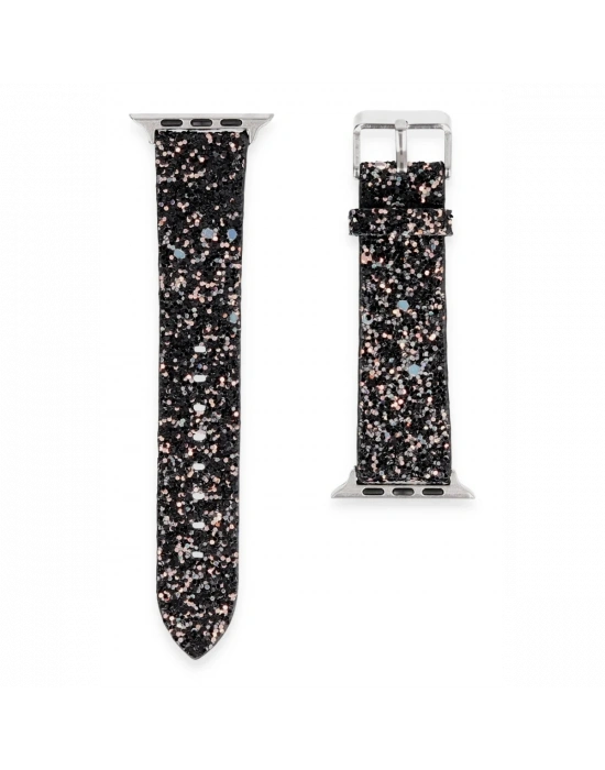 Newface Apple Watch 38mm Starry Taşlı Kordon - Siyah