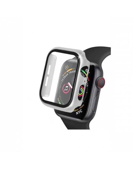 Newface Apple Watch 40mm Camlı Kasa Ekran Koruyucu - Gümüş