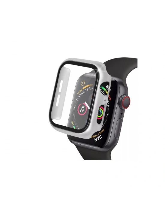 Newface Apple Watch 40mm Camlı Kasa Ekran Koruyucu - Gümüş