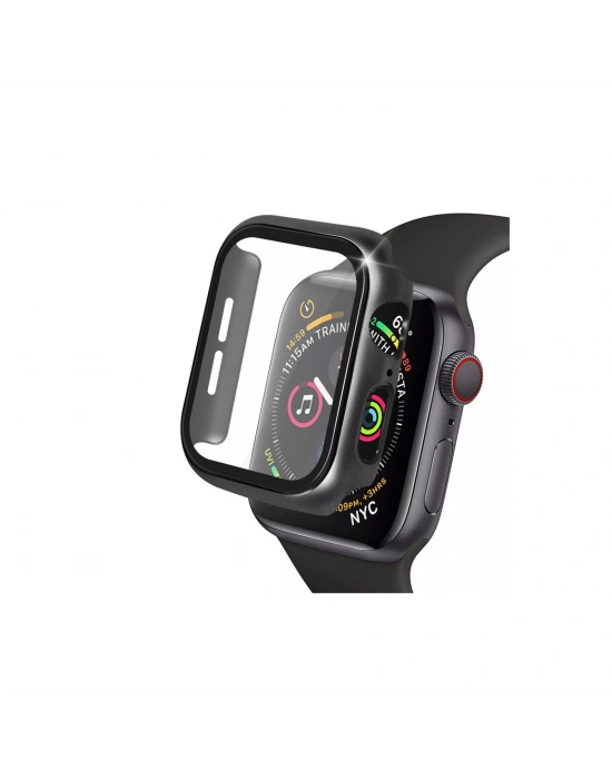 Newface Apple Watch 40mm Camlı Kasa Ekran Koruyucu - Siyah
