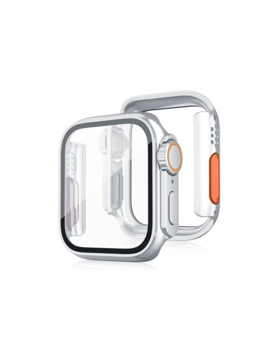 Newface Apple Watch 40mm Watch 49mm Kasa Dönüştürücü ve Ekran Koruyucu - Gümüş