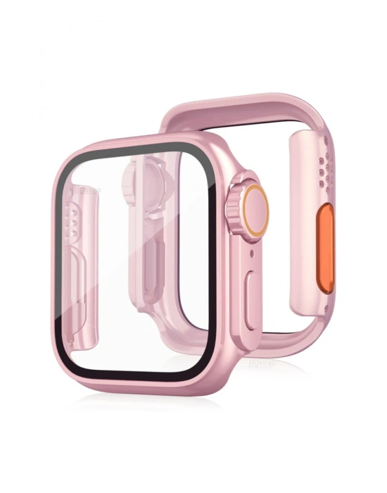 Newface Apple Watch 40mm Watch 49mm Kasa Dönüştürücü ve Ekran Koruyucu - Rose Gold