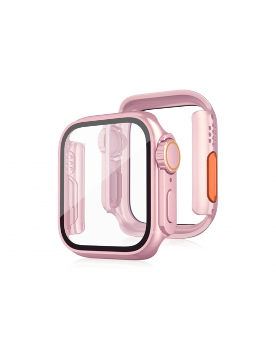 Newface Apple Watch 40mm Watch 49mm Kasa Dönüştürücü ve Ekran Koruyucu - Rose Gold