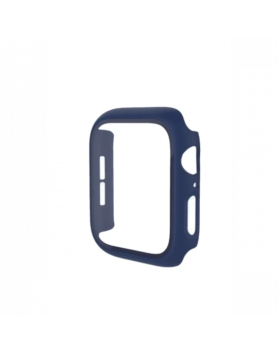 Newface Apple Watch 41mm Camlı Kasa Ekran Koruyucu - Mavi