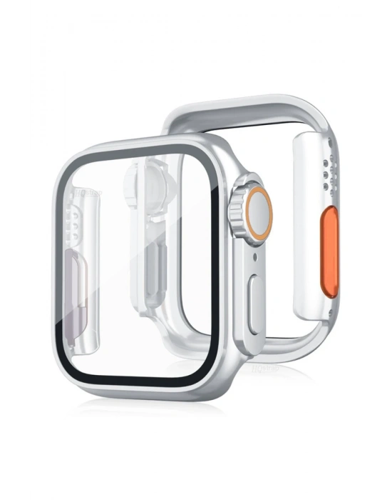 Newface Apple Watch 41mm Watch 49mm Kasa Dönüştürücü ve Ekran Koruyucu - Gümüş