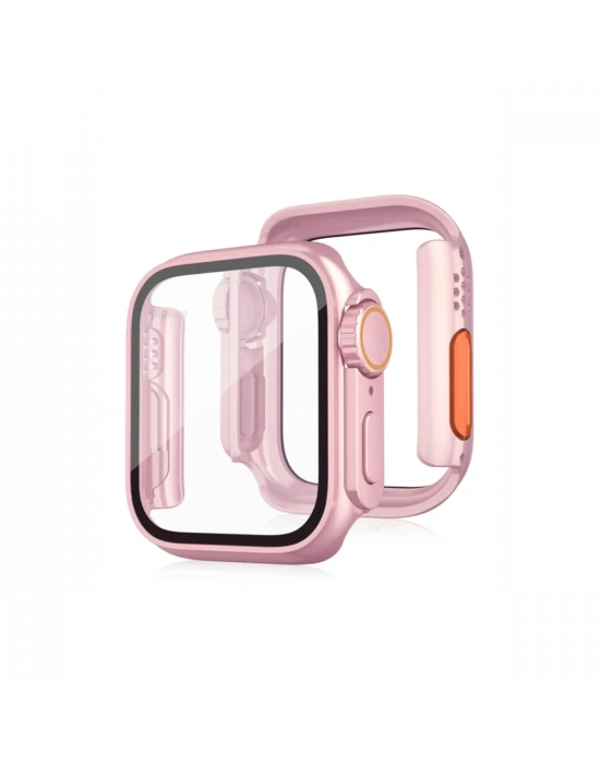 Newface Apple Watch 41mm Watch 49mm Kasa Dönüştürücü ve Ekran Koruyucu - Rose Gold