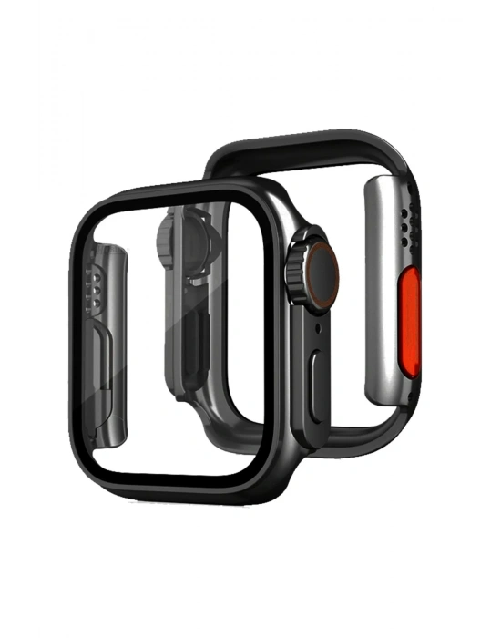 Newface Apple Watch 41mm Watch 49mm Kasa Dönüştürücü ve Ekran Koruyucu - Siyah