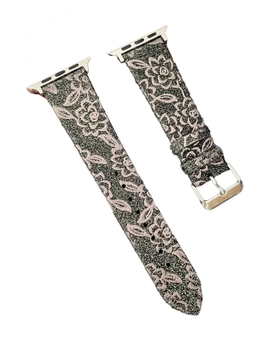 Newface Apple Watch 42mm Creeper Desenli Kordon - Kahverengi