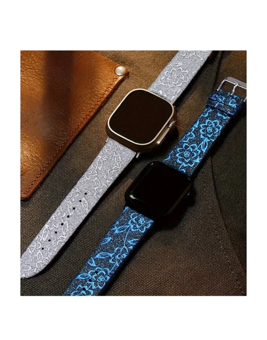 Newface Apple Watch 42mm Creeper Desenli Kordon - Kahverengi