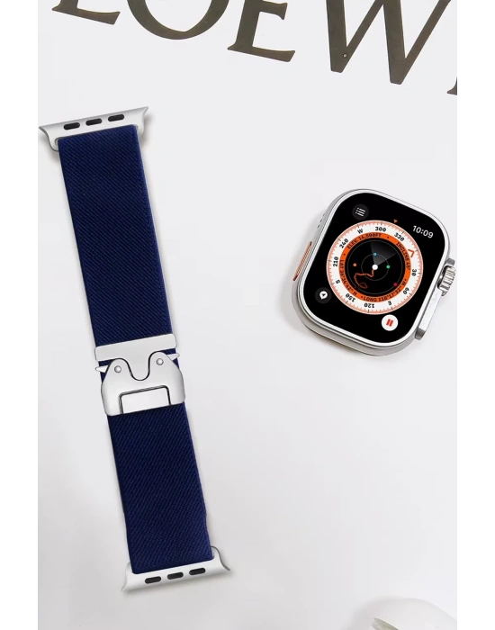 Newface Apple Watch 42mm Forest Kumaş Kordon - Lacivert
