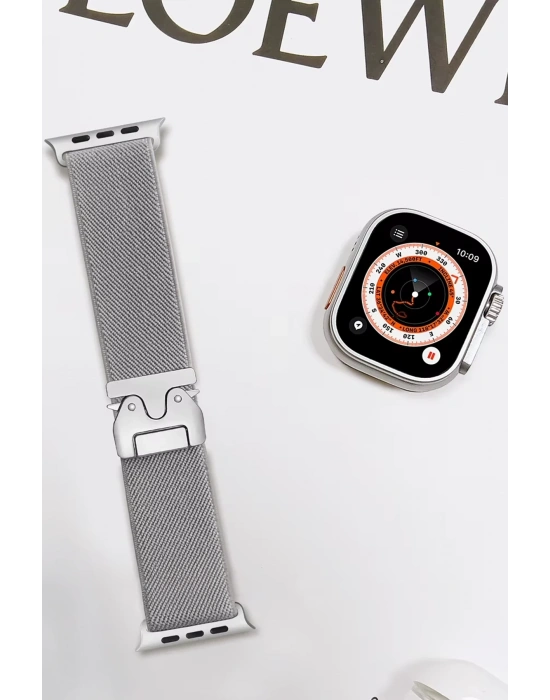 Newface Apple Watch 42mm Forest Kumaş Kordon - Titan Gri