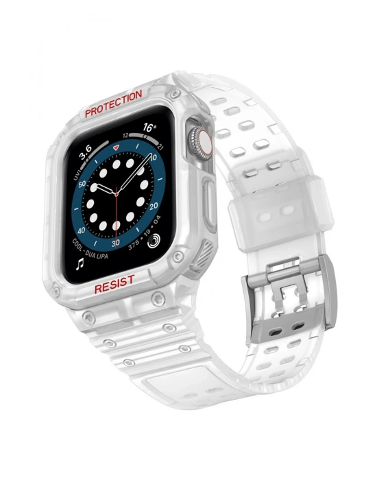 Newface Apple Watch 42mm KR401 Silikon Kordon - Şeffaf