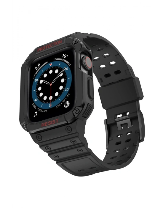 Newface Apple Watch 42mm KR401 Silikon Kordon - Siyah