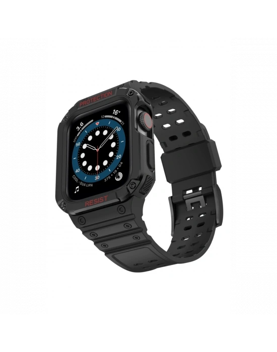 Newface Apple Watch 42mm KR401 Silikon Kordon - Siyah