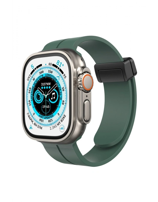 Newface Apple Watch 42mm KR412 Elegance Stylısh Kordon - Koyu Yeşil