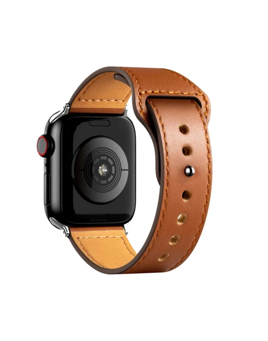 Newface Apple Watch 42mm KR415 Luaz Deri Kordon - Kahverengi