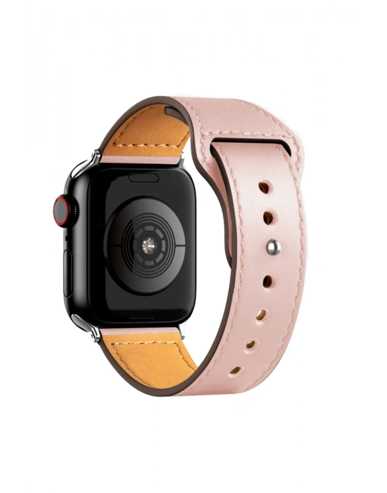 Newface Apple Watch 42mm KR415 Luaz Deri Kordon - Pembe