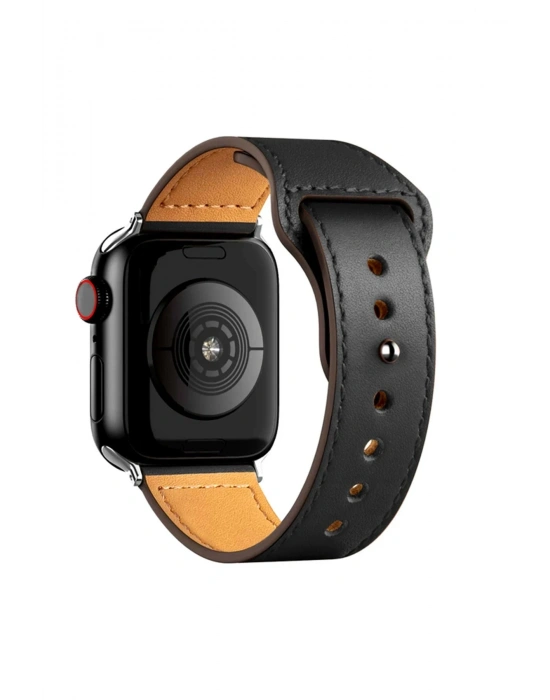 Newface Apple Watch 42mm KR415 Luaz Deri Kordon - Siyah
