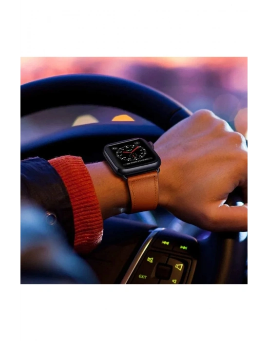 Newface Apple Watch 42mm KR415 Luaz Deri Kordon - Turuncu