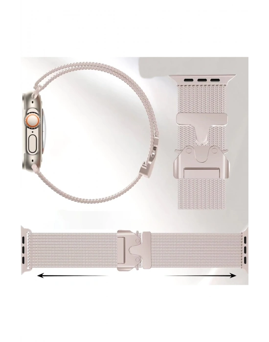 Newface Apple Watch 42mm Milano Metal Kordon - Siyah