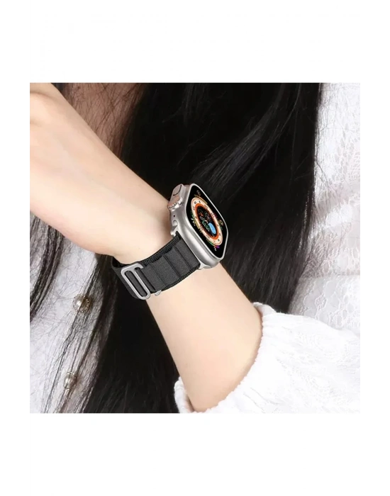 Newface Apple Watch 42mm Mountain Kordon - Siyah-Yeşil