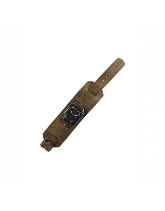 Newface Apple Watch 42mm NL17 Deri Kordon - Kahverengi