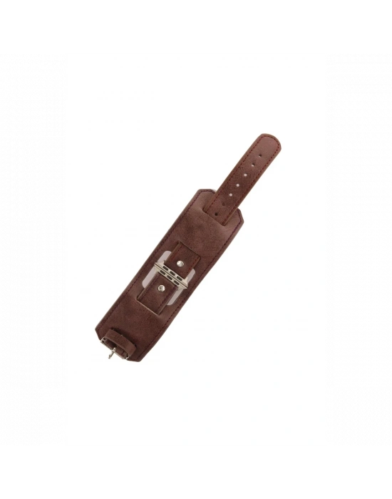 Newface Apple Watch 42mm NL17 Deri Kordon - Mürdüm