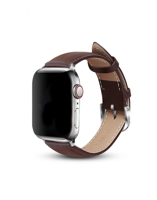 Newface Apple Watch 42mm NL26 Deri Kordon - Kahverengi
