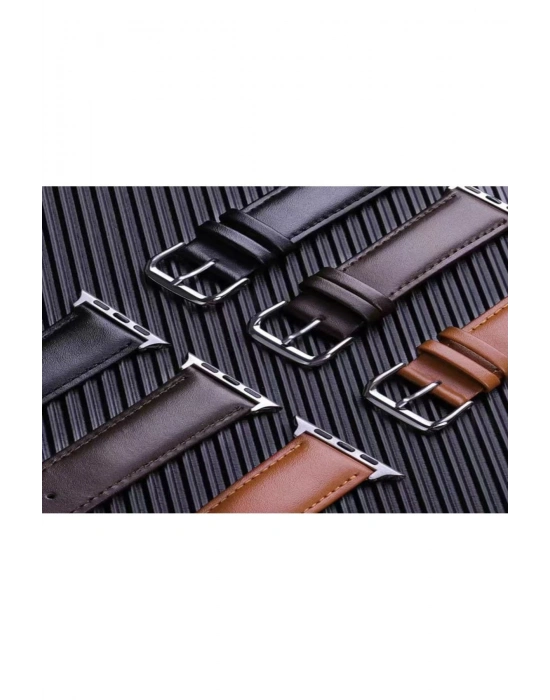 Newface Apple Watch 42mm NL26 Deri Kordon - Kahverengi