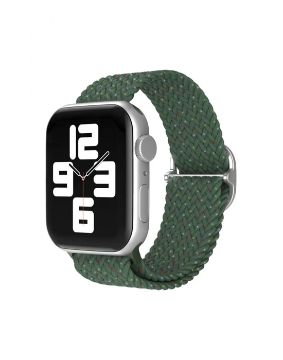 Newface Apple Watch 42mm Star Kordon - Benekli Koyu Yeşil