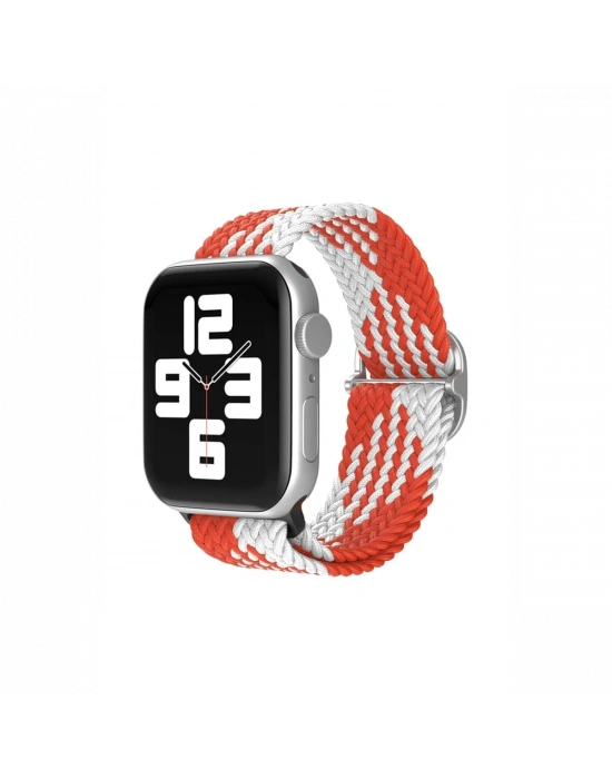 Newface Apple Watch 42mm Star Kordon - Beyaz-Kırmızı