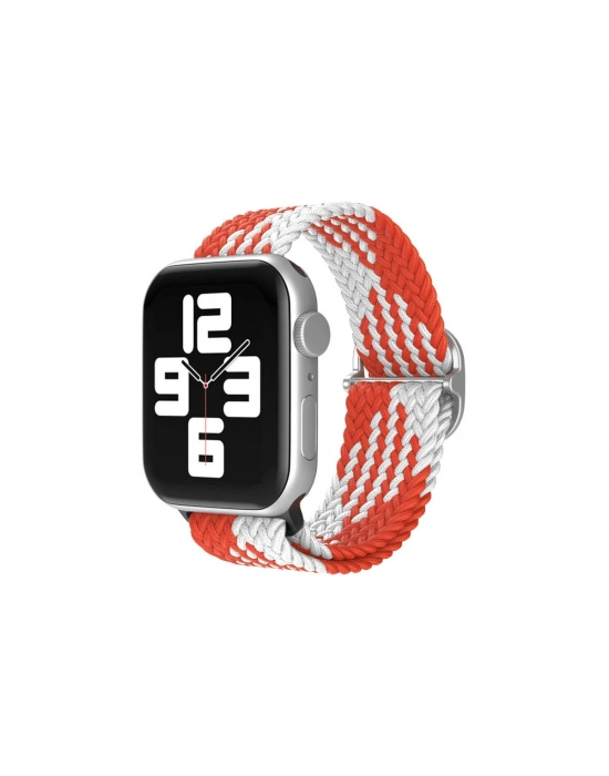 Newface Apple Watch 42mm Star Kordon - Beyaz-Kırmızı