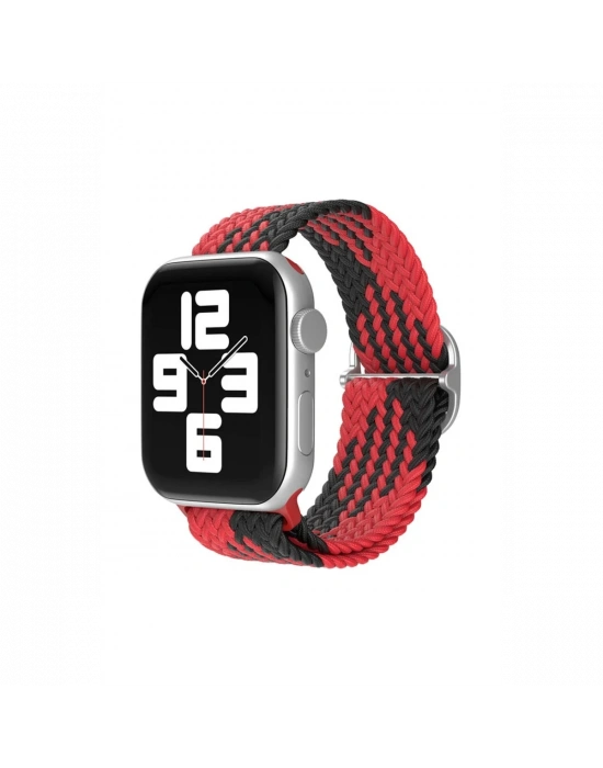 Newface Apple Watch 42mm Star Kordon - Kırmızı-Siyah