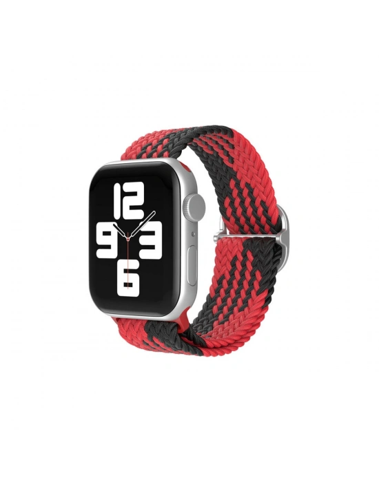 Newface Apple Watch 42mm Star Kordon - Kırmızı-Siyah