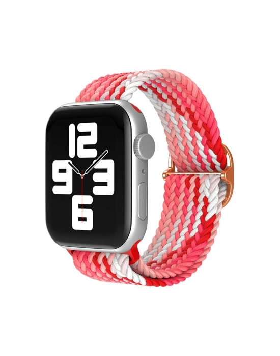 Newface Apple Watch 42mm Star Kordon - Pembe-Kırmızı