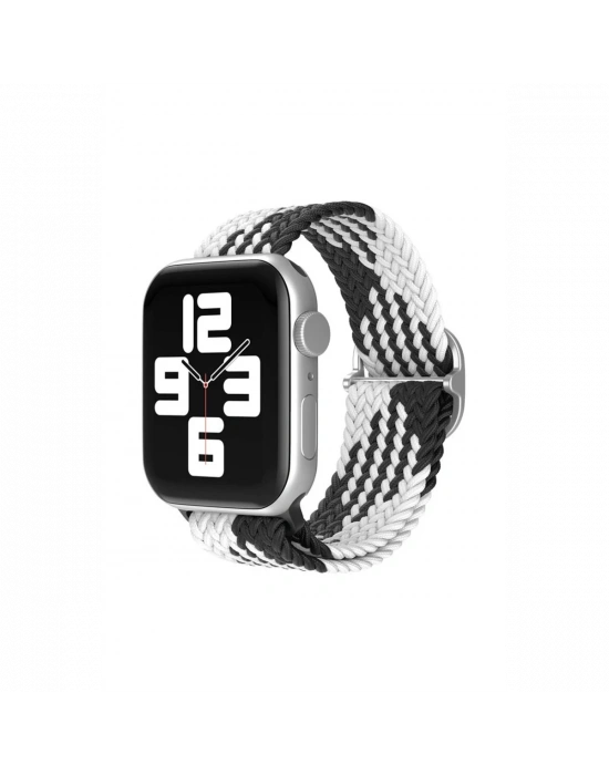 Newface Apple Watch 42mm Star Kordon - Siyah-Beyaz