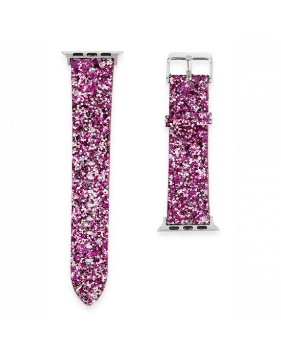 Newface Apple Watch 42mm Starry Taşlı Kordon - Derin Mor