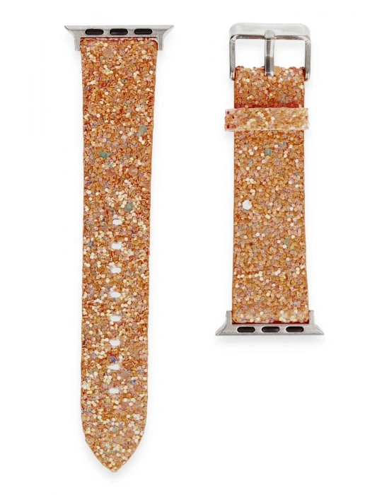 Newface Apple Watch 42mm Starry Taşlı Kordon - Pudra