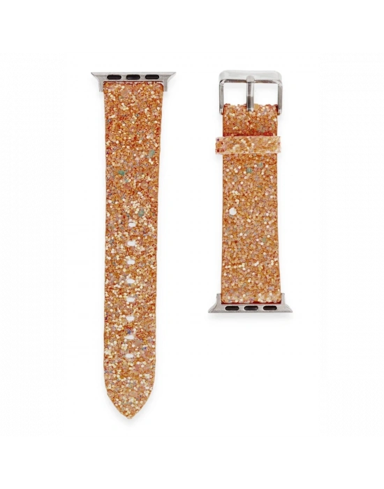 Newface Apple Watch 42mm Starry Taşlı Kordon - Pudra