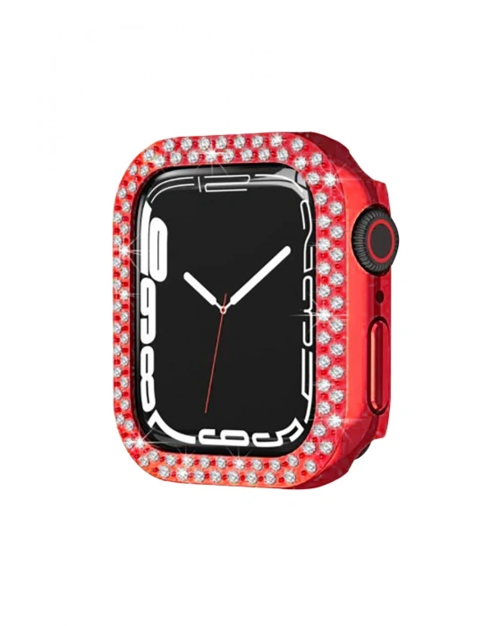 Newface Apple Watch 42mm Taşlı Kasa - Kırmızı