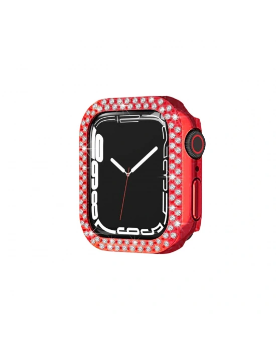 Newface Apple Watch 42mm Taşlı Kasa - Kırmızı