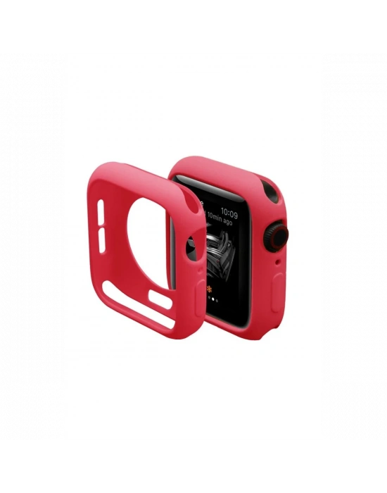 Newface Apple Watch 44mm Silikon Alt Kasa - Kırmızı