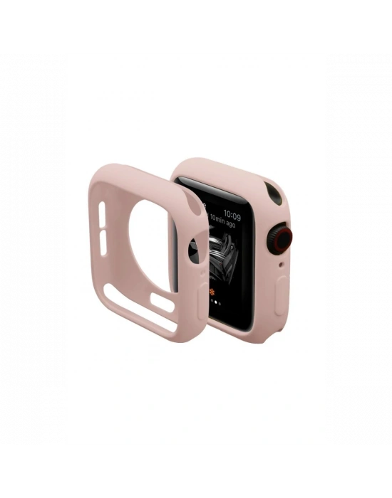 Newface Apple Watch 44mm Silikon Alt Kasa - Pudra