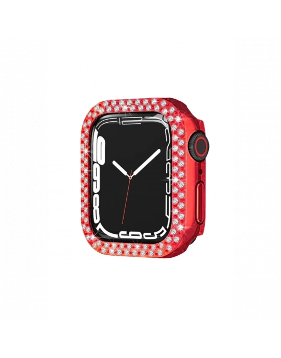 Newface Apple Watch 44mm Taşlı Kasa - Kırmızı