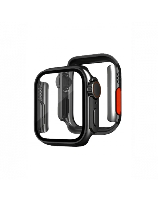 Newface Apple Watch 44mm Watch 49mm Kasa Dönüştürücü ve Ekran Koruyucu - Siyah
