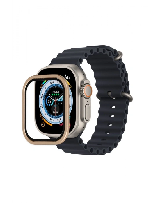 Newface Apple Watch Ultra 49mm Alüminyum Kasa Cam Ekran Koruyucu - Yıldız Işığı