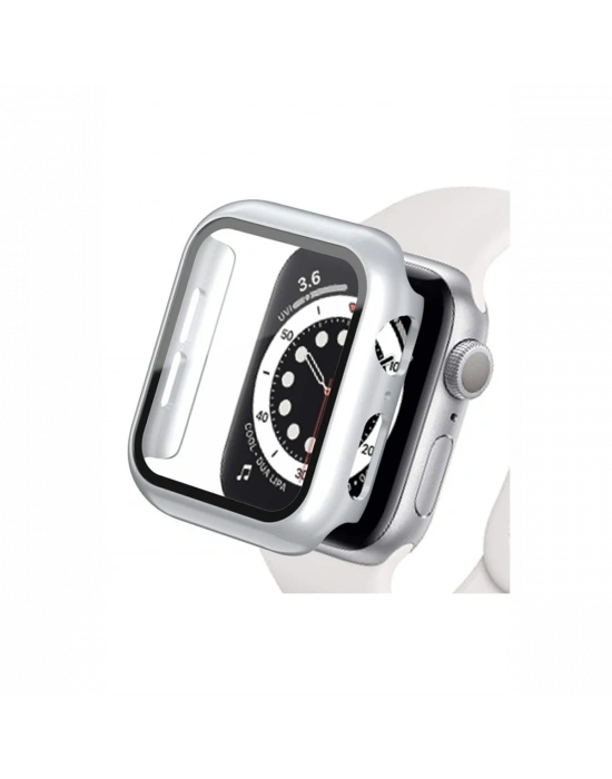 Newface Apple Watch Ultra 49mm Camlı Kasa Ekran Koruyucu - Gümüş