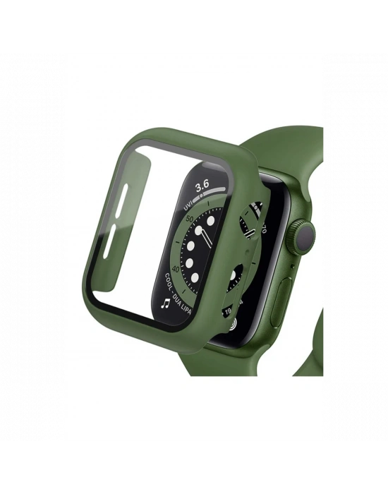 Newface Apple Watch Ultra 49mm Camlı Kasa Ekran Koruyucu - Koyu Yeşil