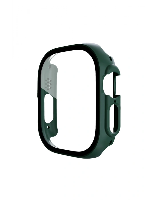 Newface Apple Watch Ultra 49mm Desert Camlı Kasa Ekran Koruyucu - Koyu Yeşil