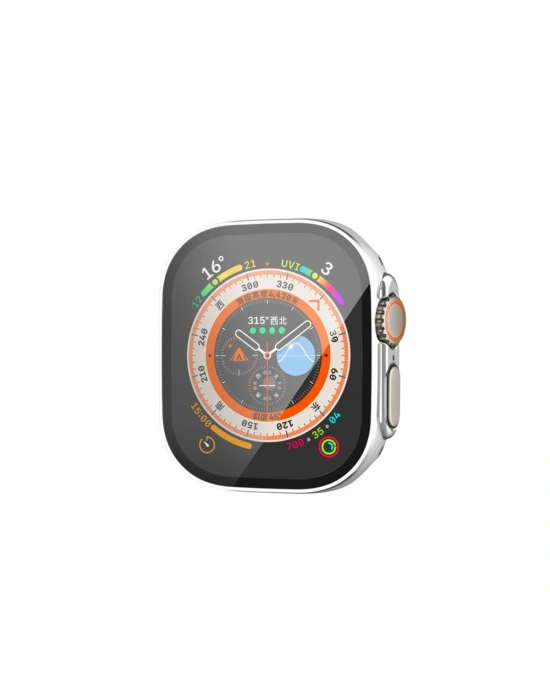 Newface Apple Watch Ultra 49mm Legend Camlı Kasa Ekran Koruyucu - Gümüş